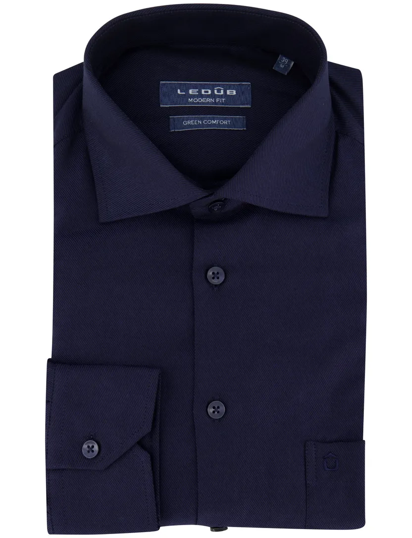 Ledub overhemd modern fit donkerblauw