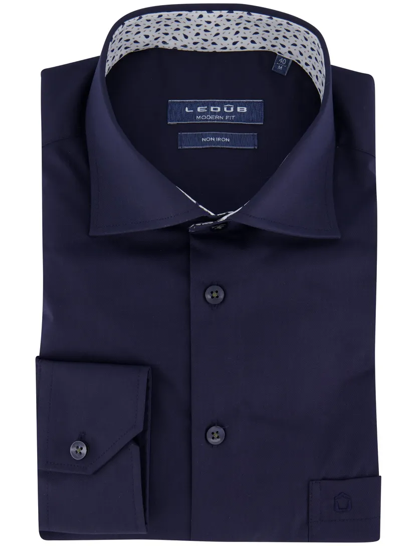overhemd mouwlengte 7 Ledub Modern Fit New donkerblauw