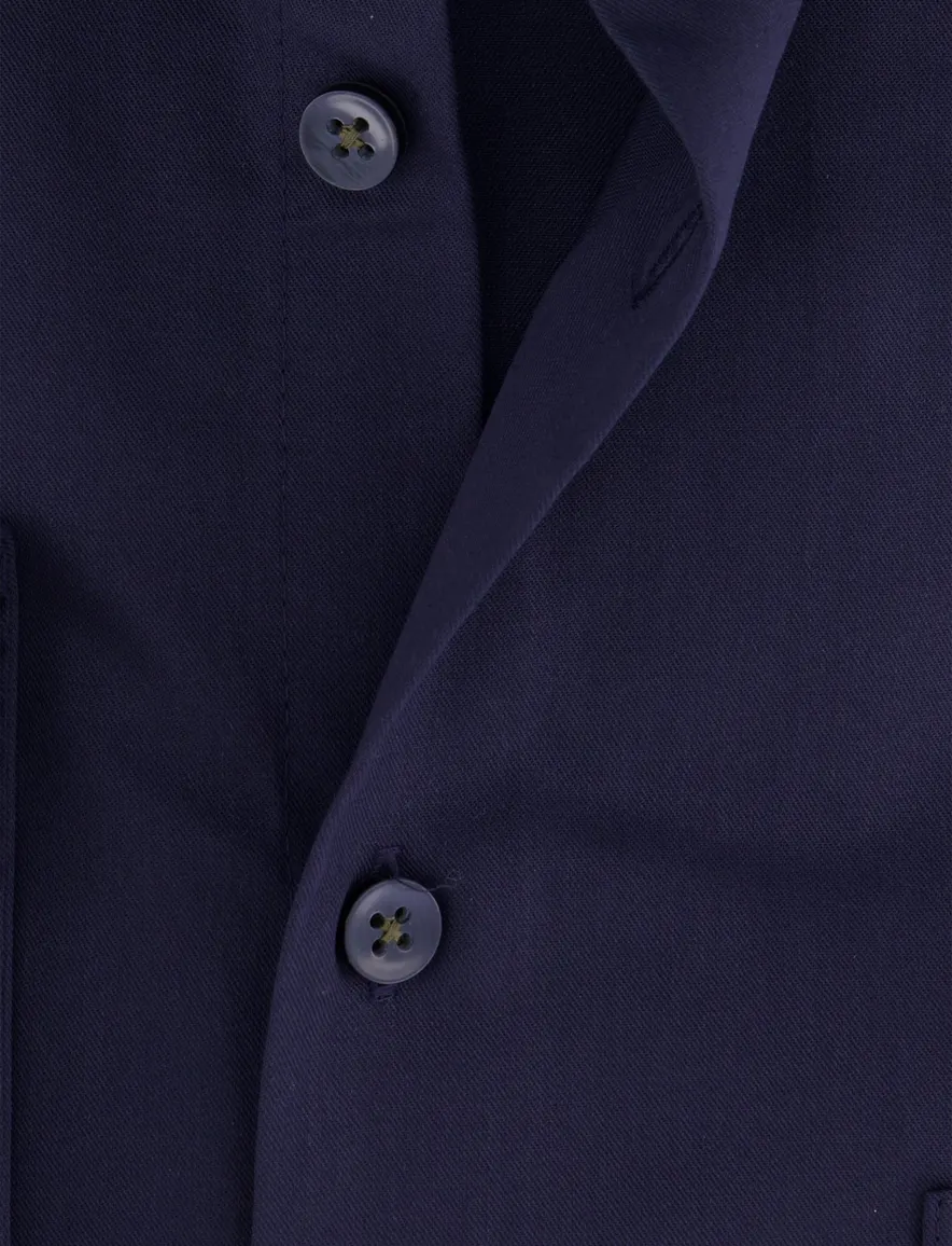 Ledub Modern Fit New overhemd mouwlengte 7 donkerblauw