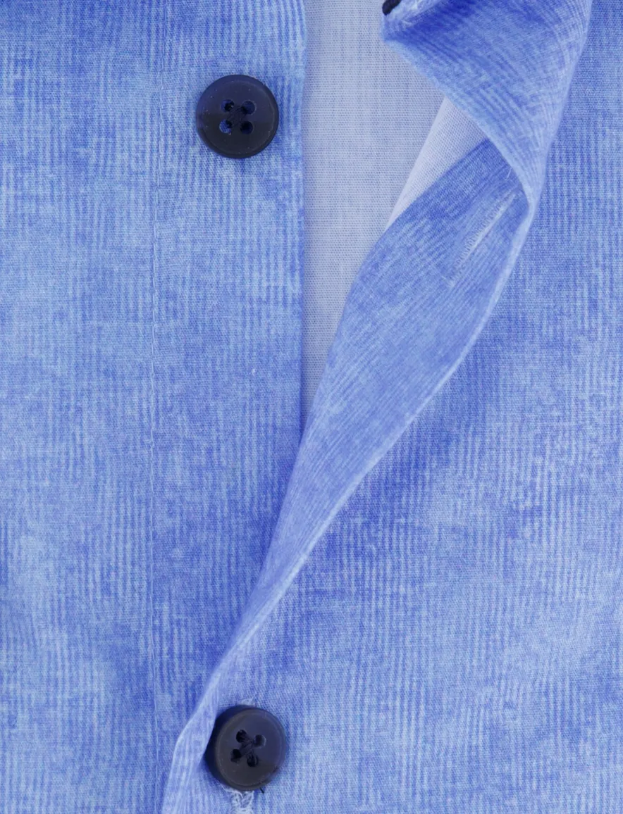 Ledub overhemd blauw geprint pure cotton
