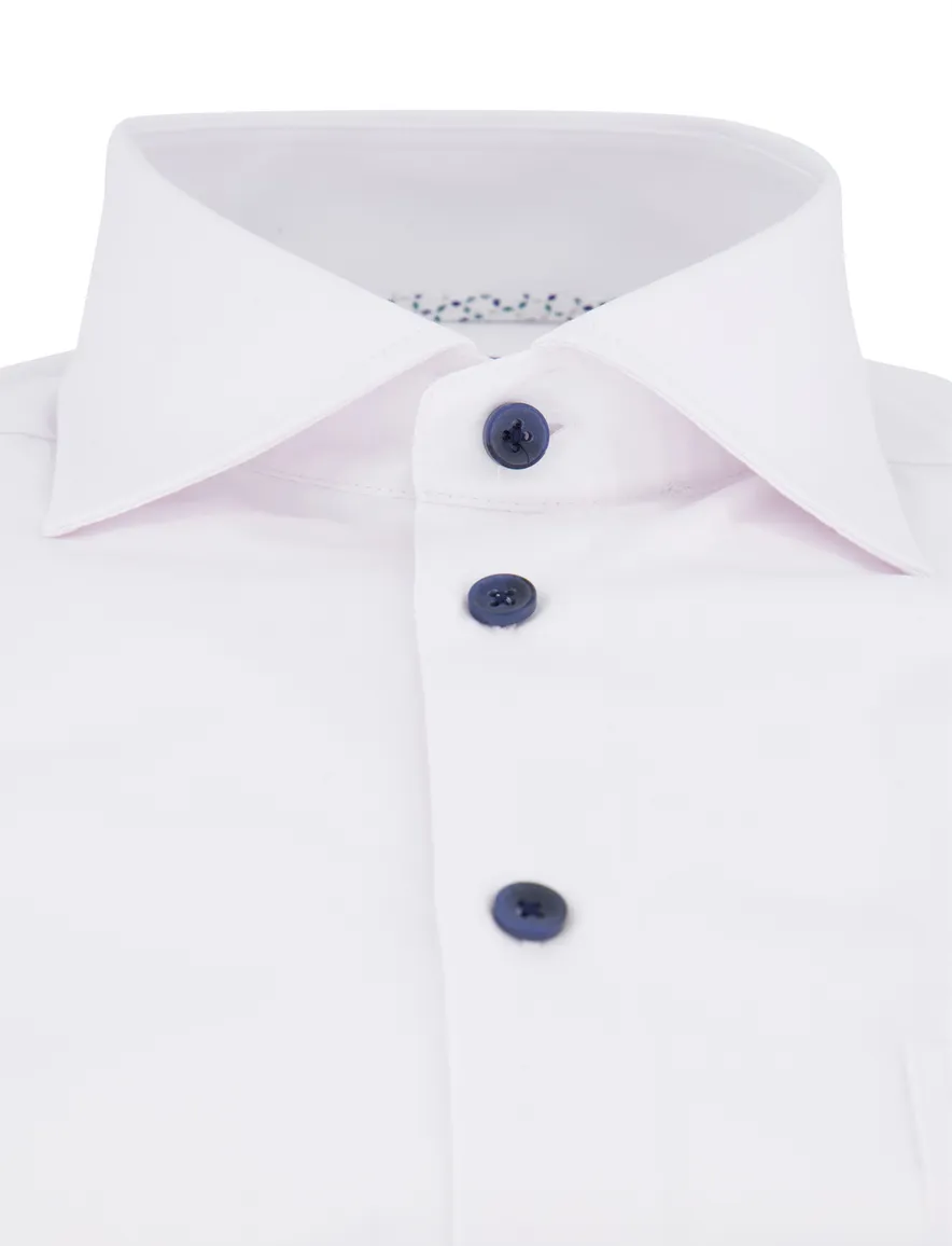 Ledub overhemd modern fit wit stretch