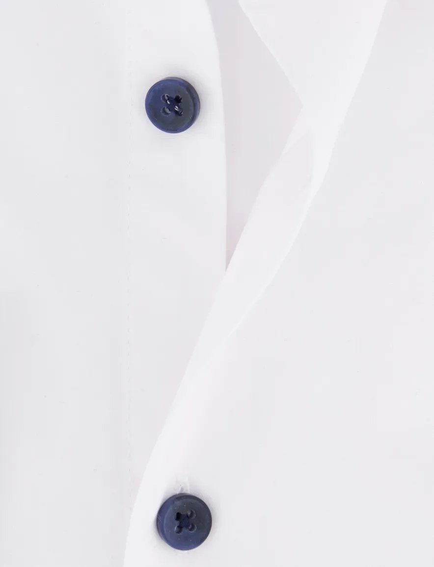 Ledub overhemd modern fit wit stretch