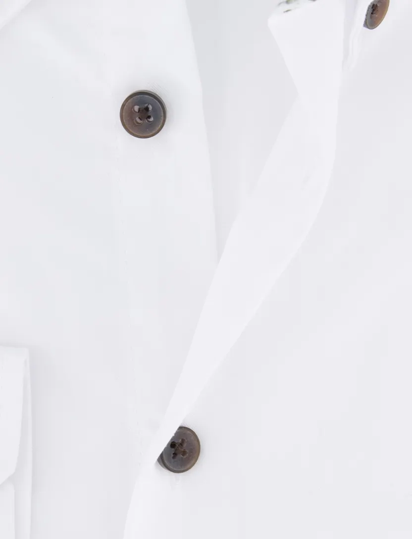 Ledub overhemd modern fit wit katoen