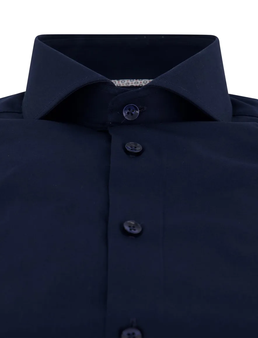 Ledub overhemd Slim fit donkerblauw