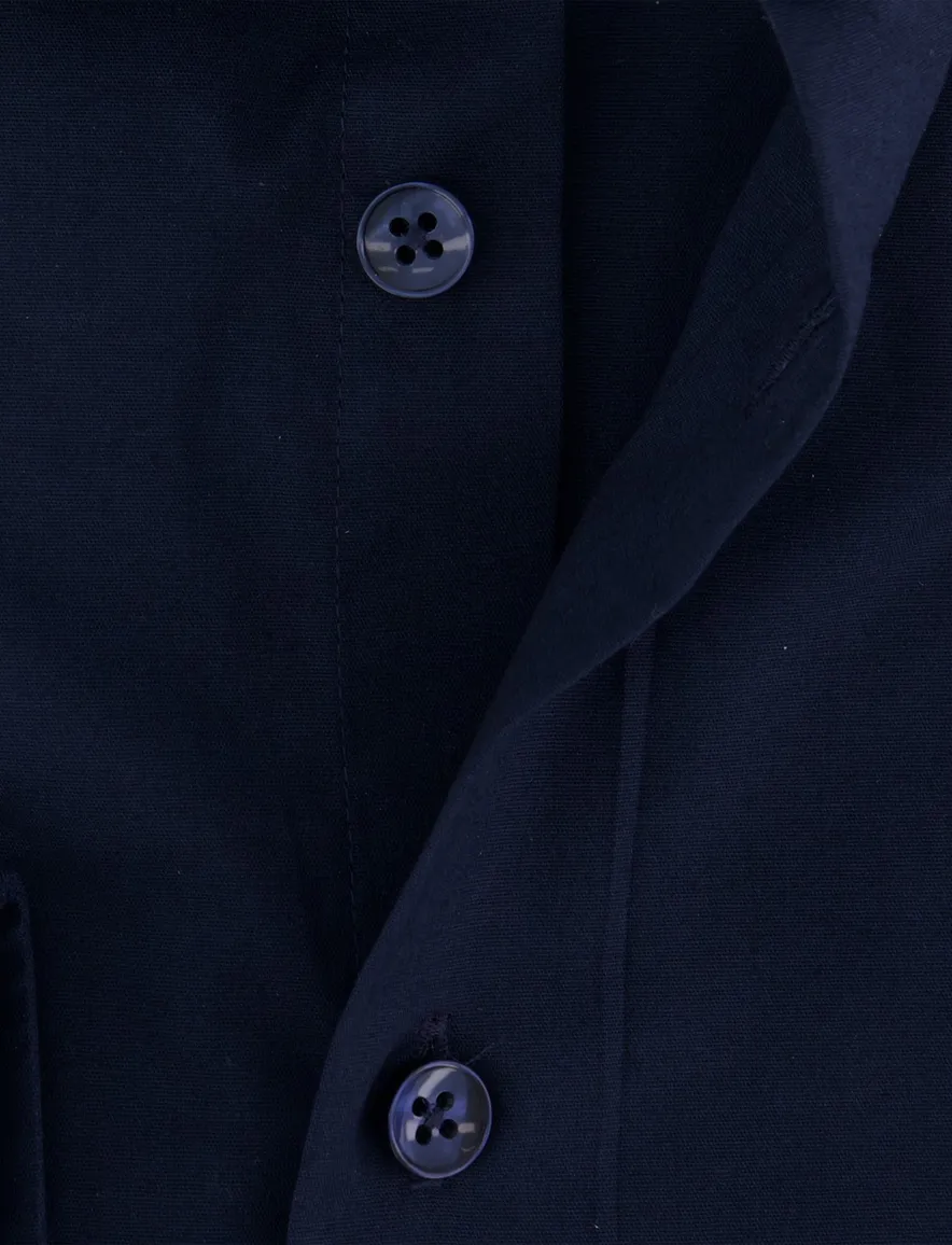 Ledub overhemd Slim fit donkerblauw