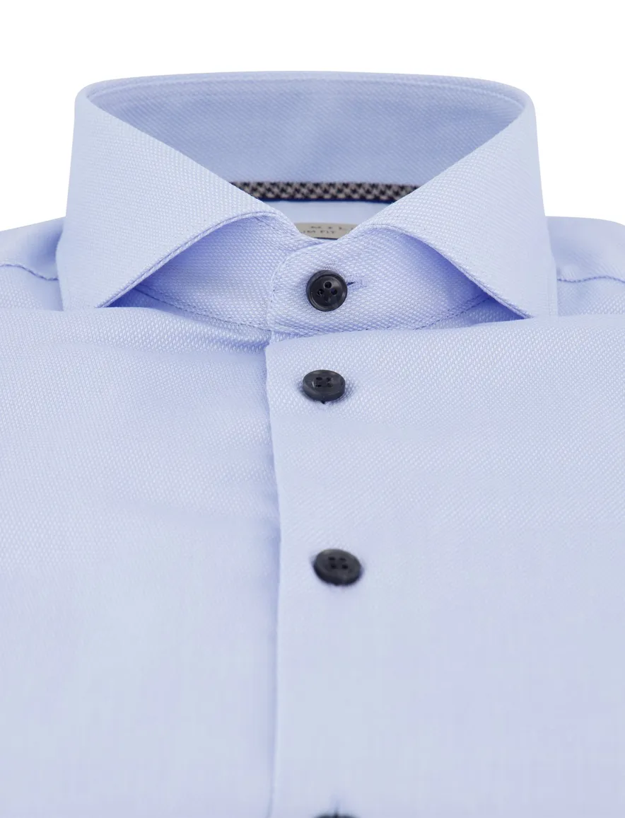 John Miller slim fit overhemd lichtblauw cutaway