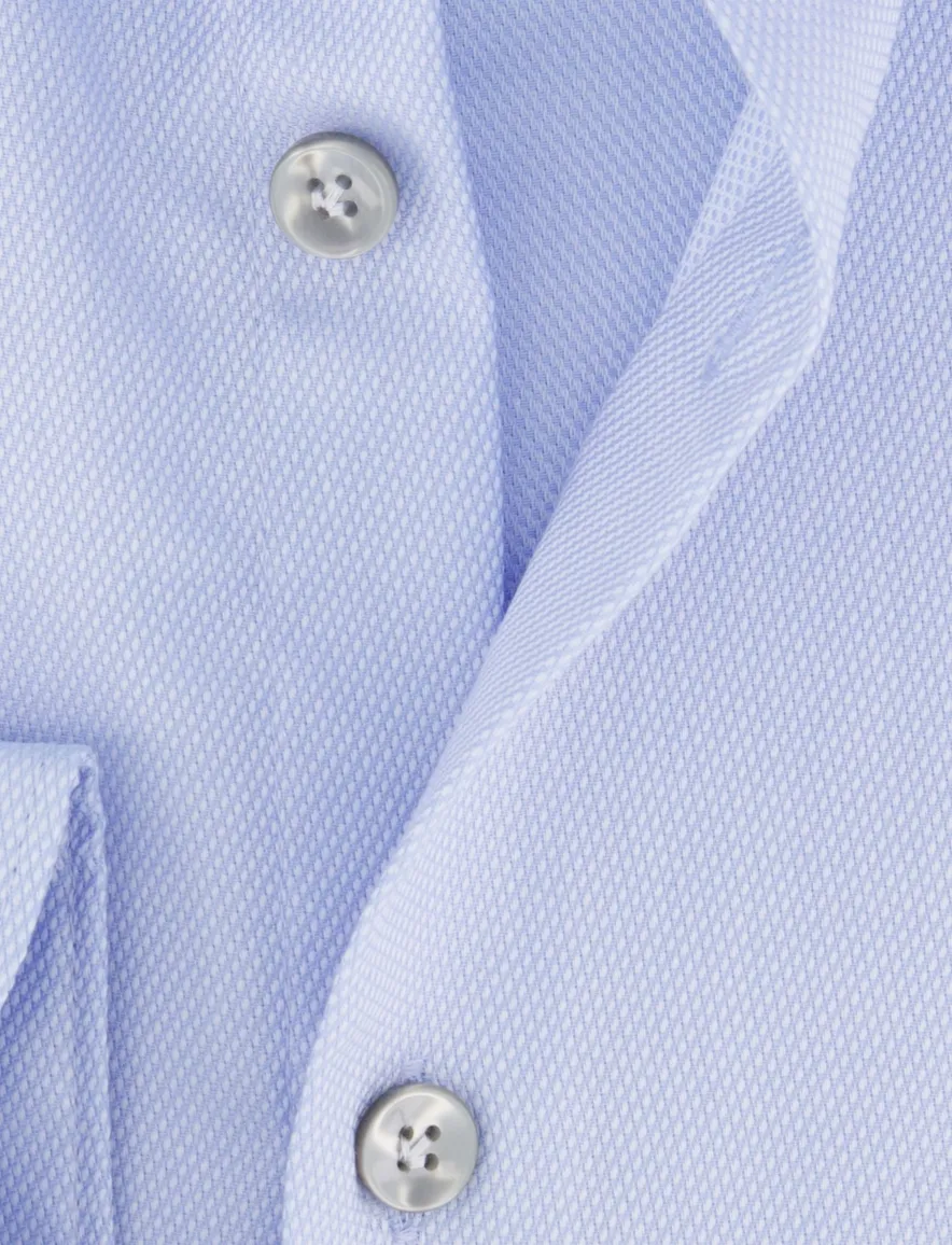 John Miller overhemd tailored fit blauw wide spread collar