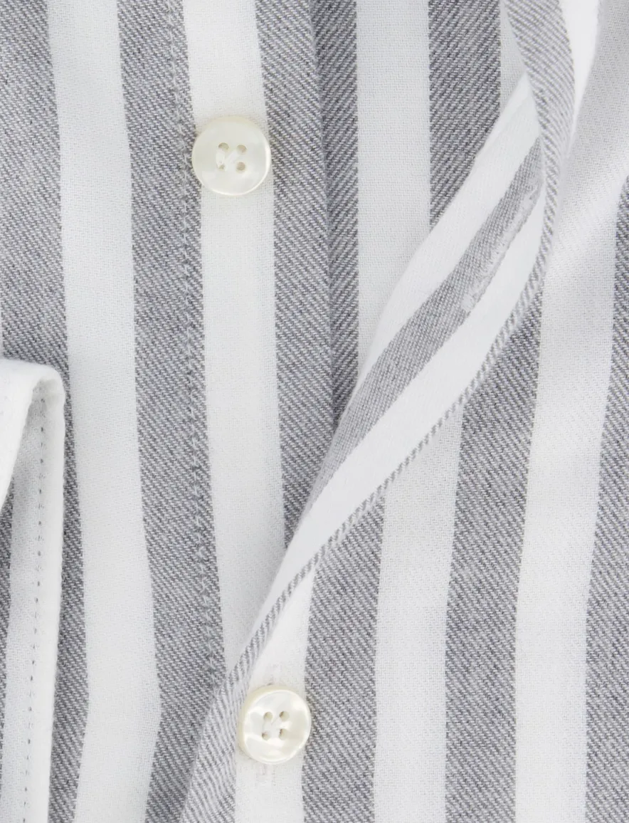 John Miller overhemd grijs slim fit button-down