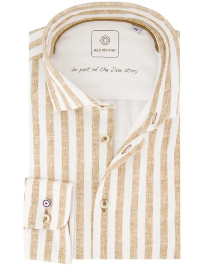 Blue Industry casual overhemd beige Blue industry