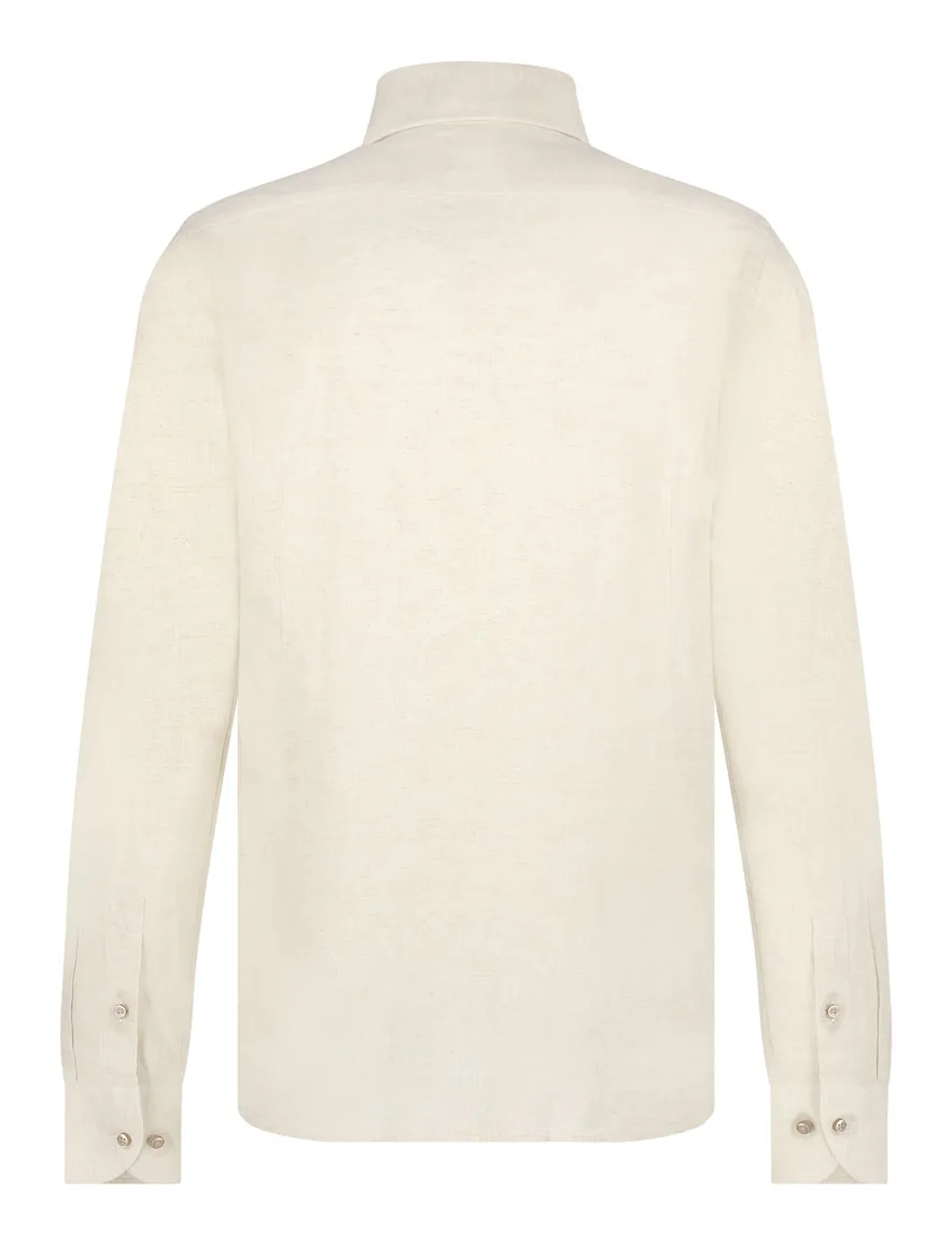 Blue Industry overhemd beige gemêleerd
