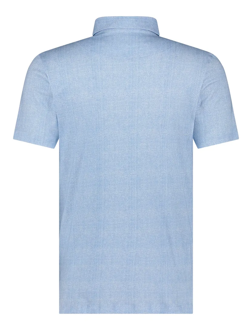 Blue Industry polo blauw patroon katoen