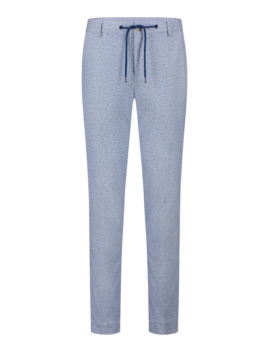 Blue Industry chino blauw geprint