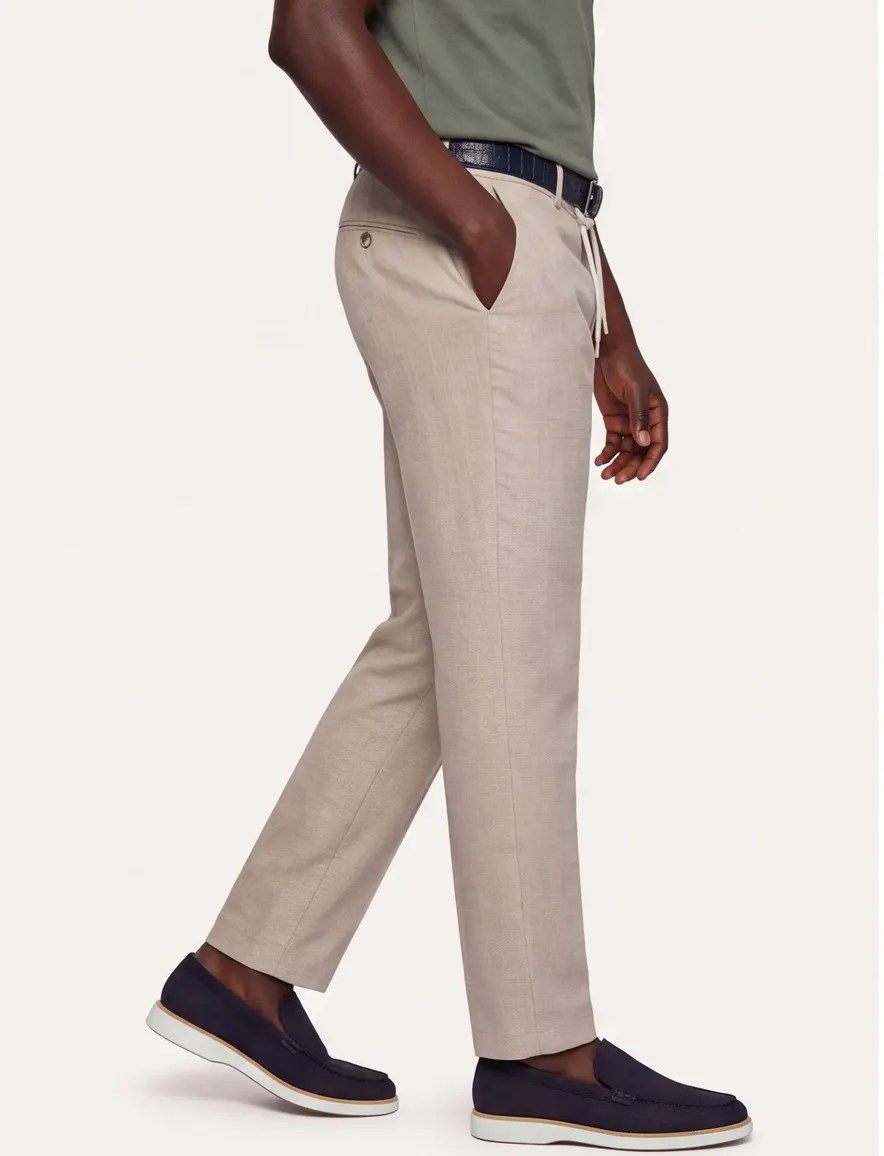 Blue Industry chino beige geprint veterband