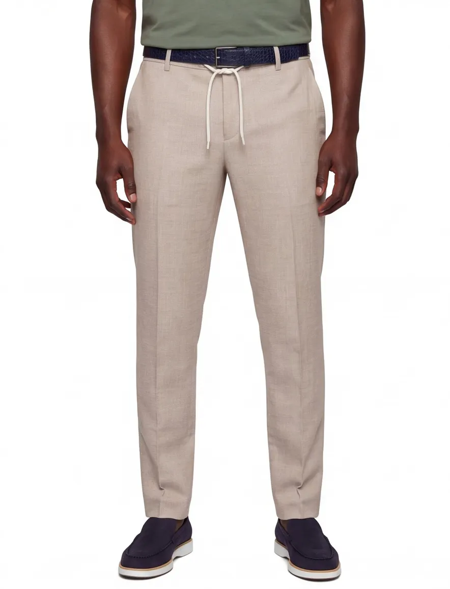 Blue Industry chino beige geprint veterband