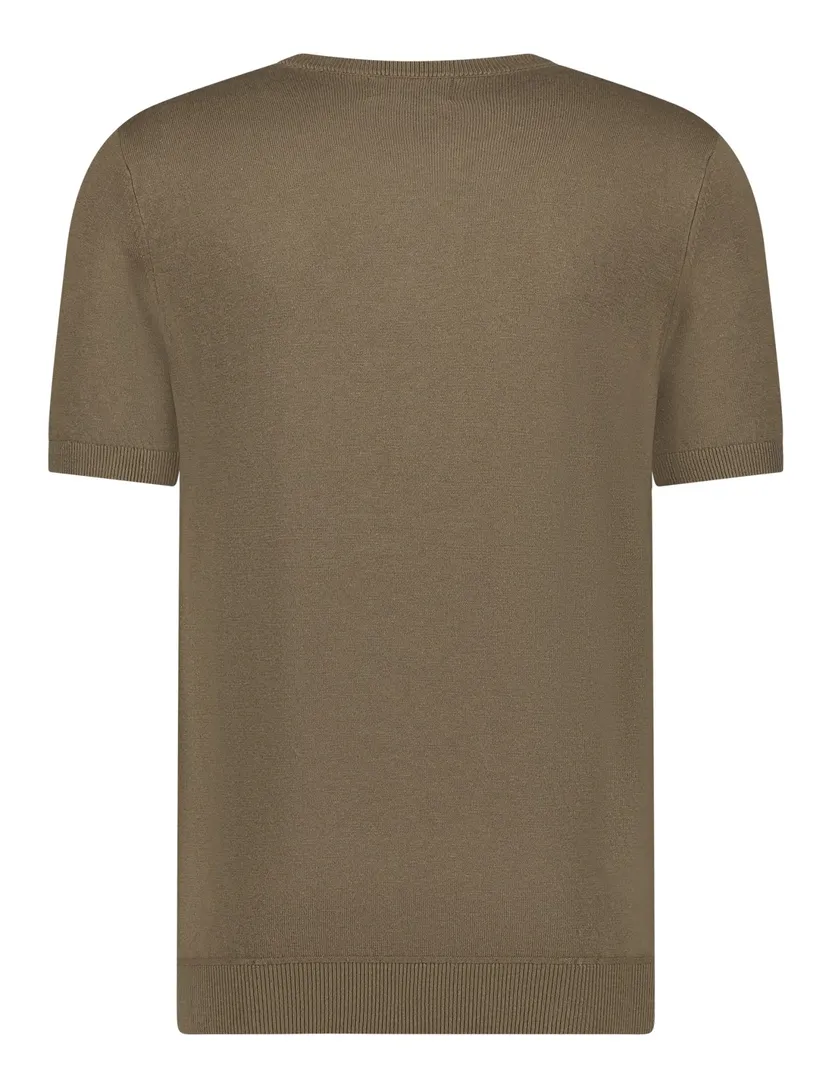 Blue Industry T-shirt bruin met boord