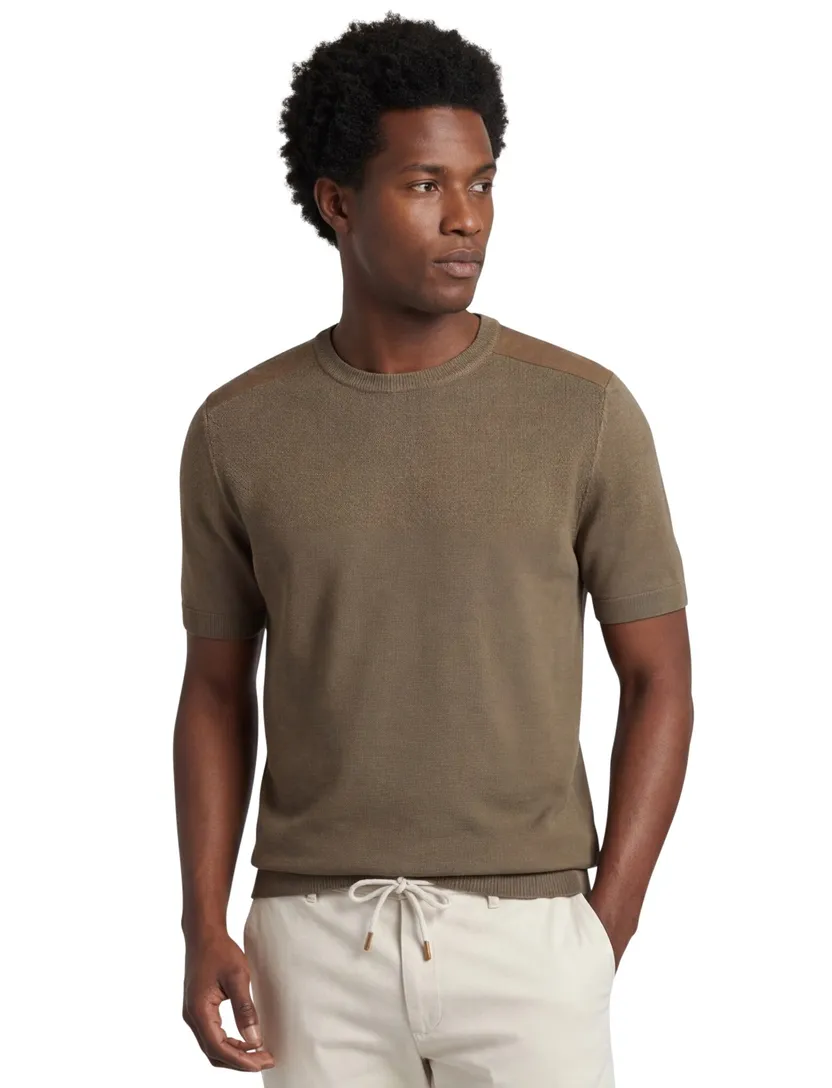 Blue Industry T-shirt bruin met boord