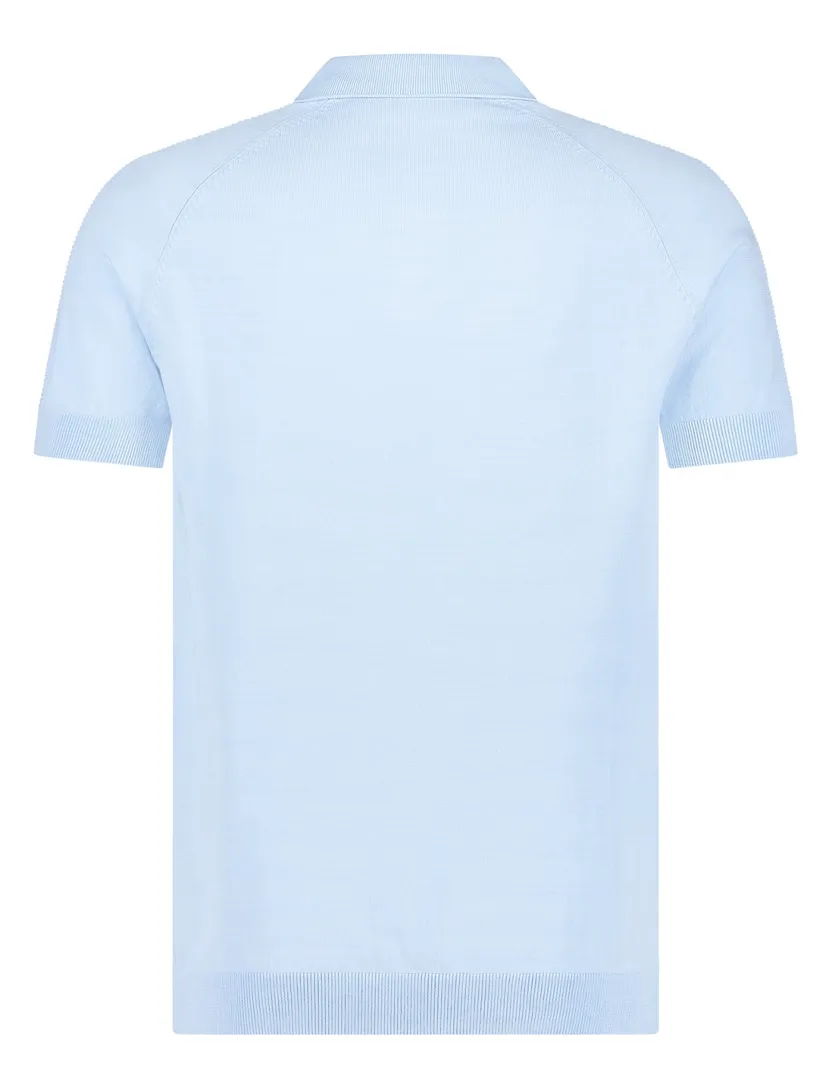 Blue Industry polo lichtblauw effen
