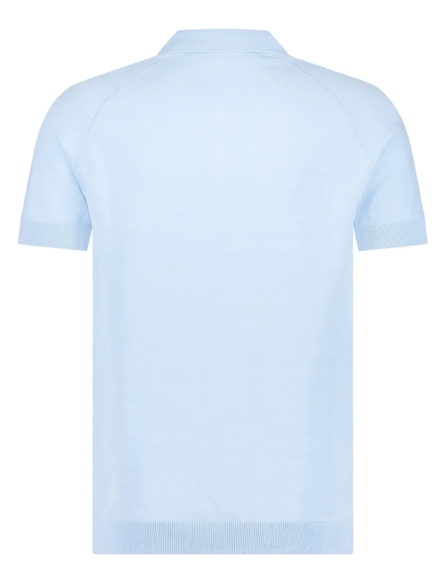 Blue Industry polo lichtblauw met boord effen