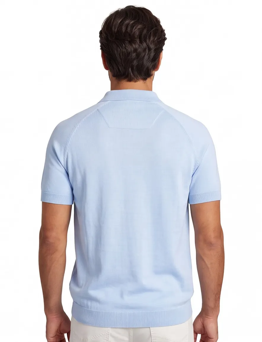Blue Industry polo lichtblauw met boord effen