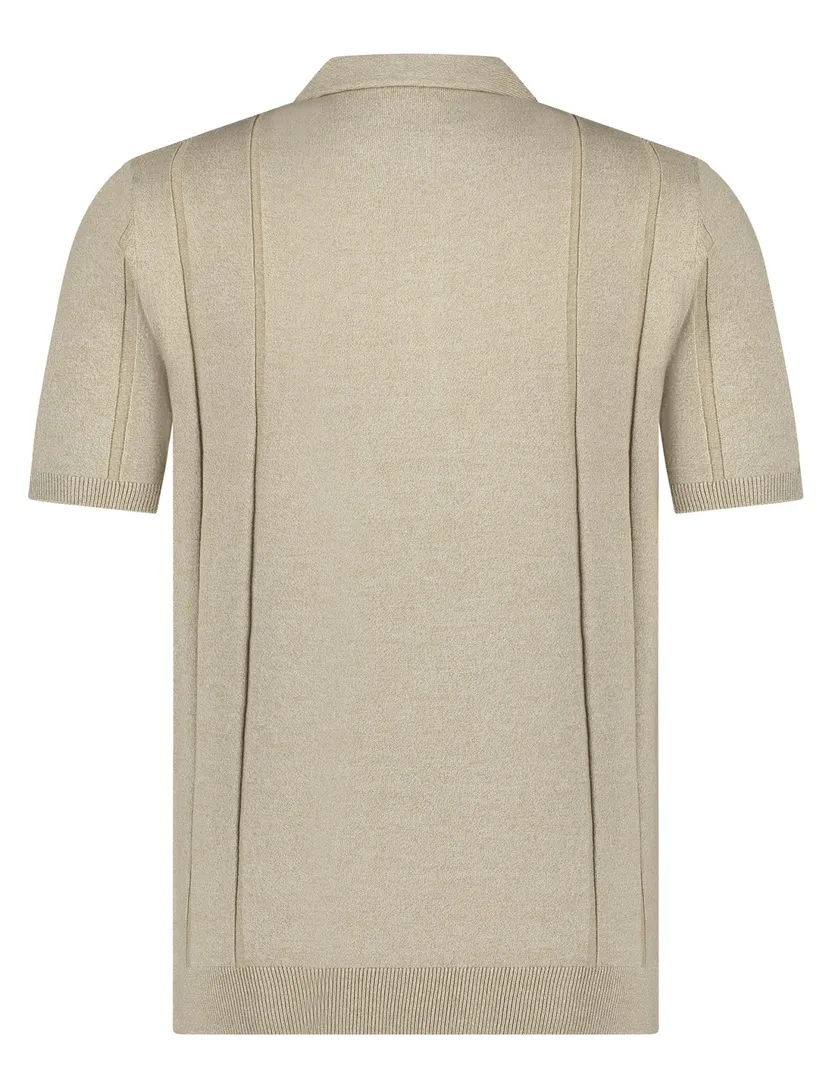 Blue Industry polo beige 4 knoops effen