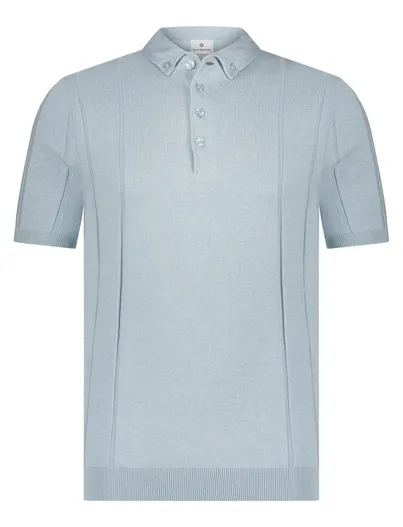Blue Industry Blue Industry polo lichtblauw 4 knoops met boord