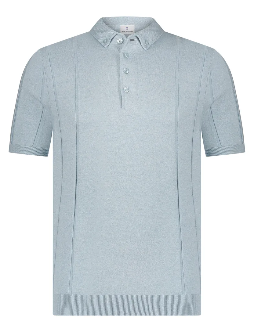 Blue Industry polo lichtblauw met boord