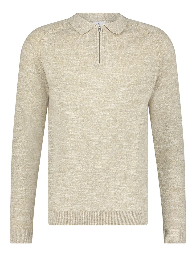 Blue Industry polo lange mouw beige