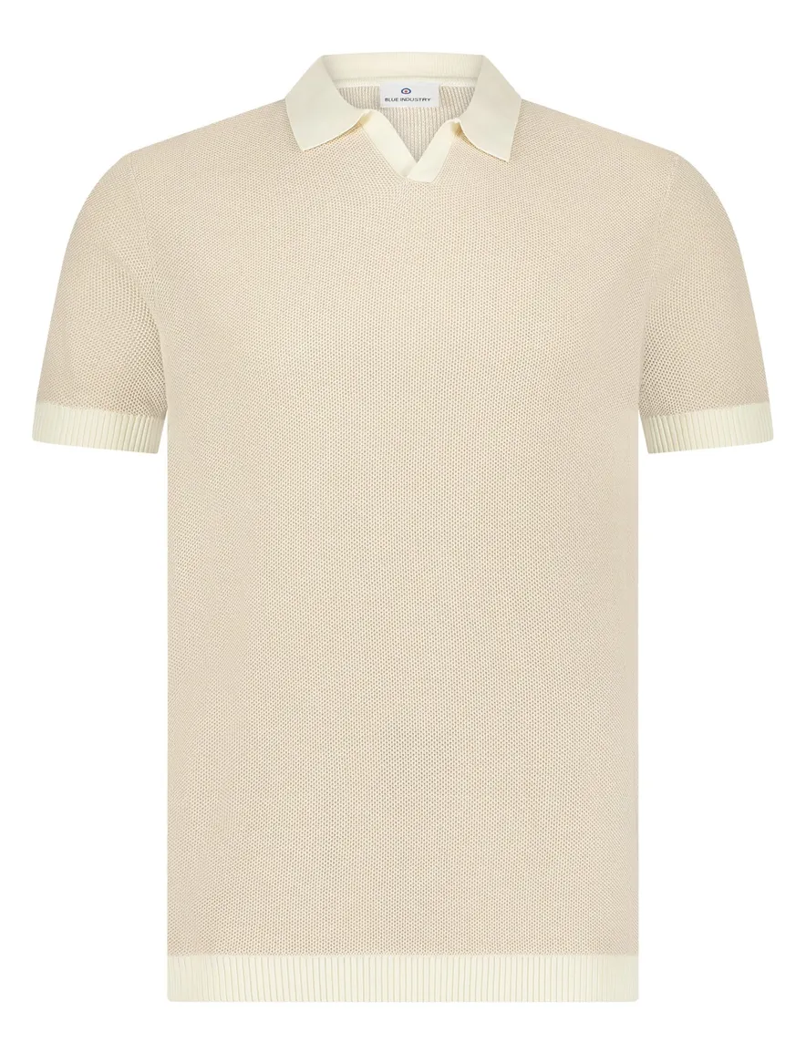 Blue Industry polo beige korte mouw