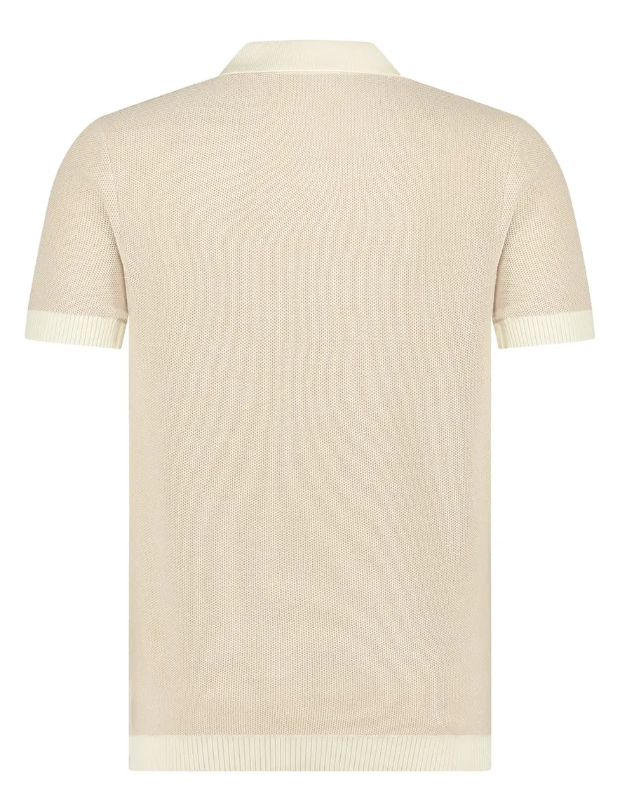 Blue Industry polo beige korte mouw