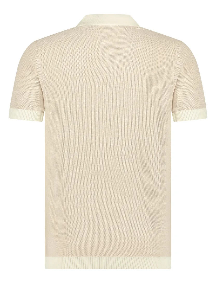 Blue Industry polo beige met boord