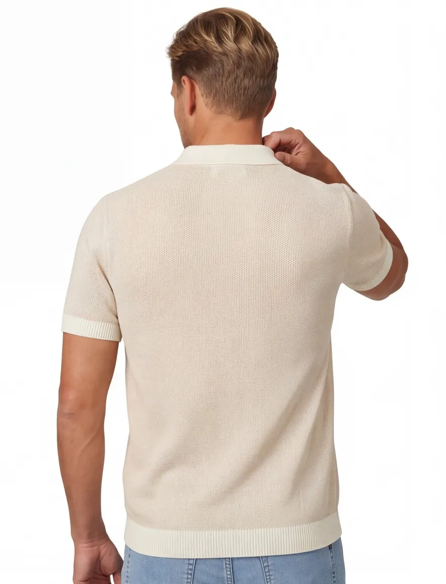 Blue Industry polo beige korte mouw