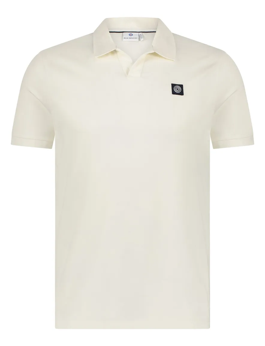 Blue Industry polo creme effen korte mouw