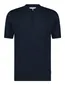 Blue Industry polo donkerblauw rits effen