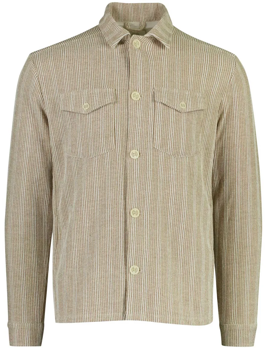 Blue Industry overshirt beige gestreept