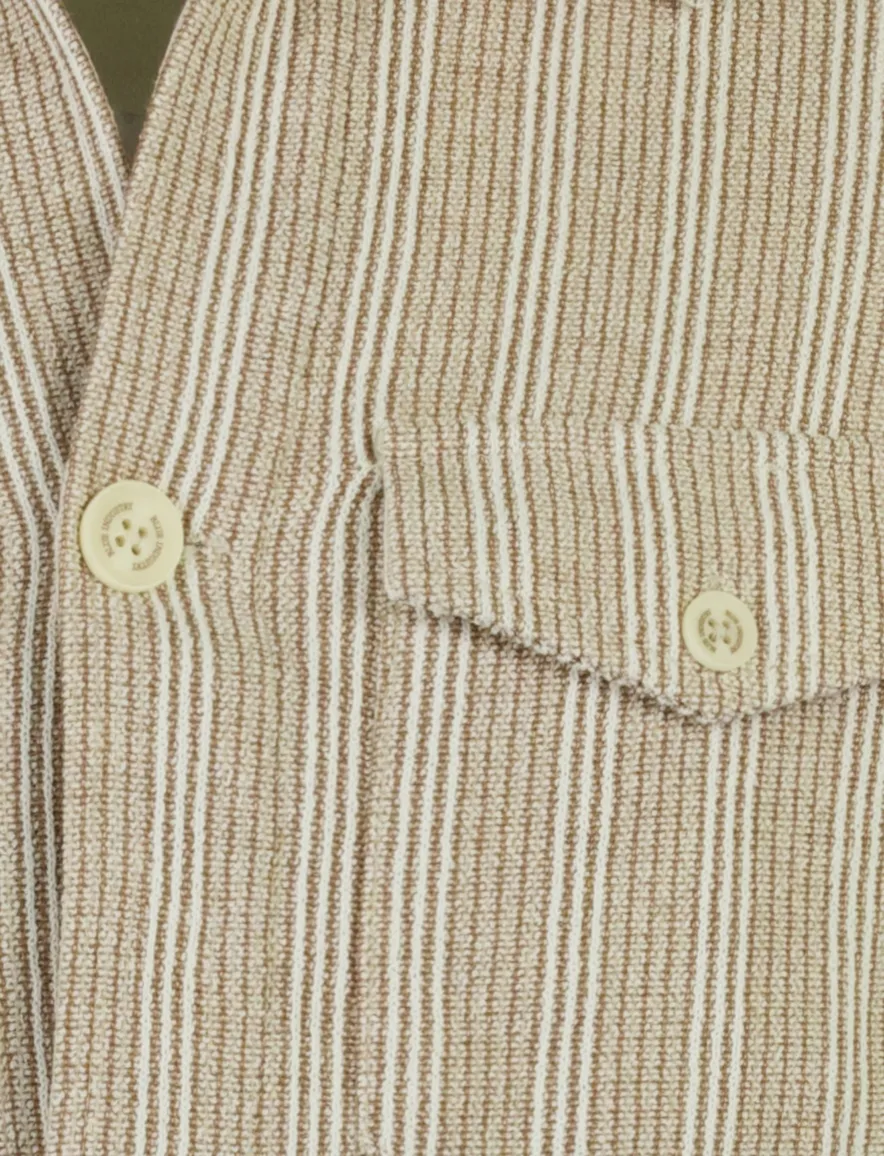 Blue Industry overshirt beige gestreept