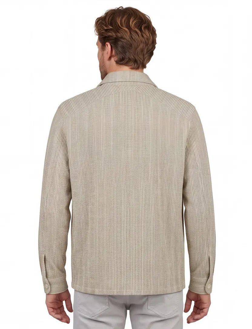 Beige gestreept overshirt Blue Industry normale fit