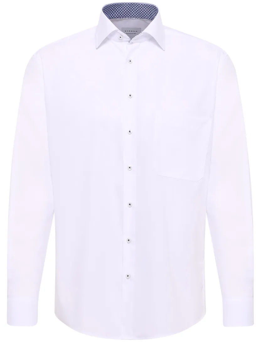 Eterna overhemd wit effen comfort fit katoen