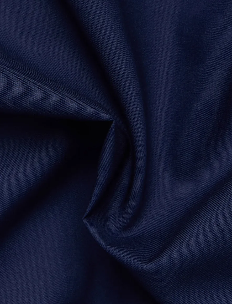 Eterna overhemd navy effen borstzak comfort fit