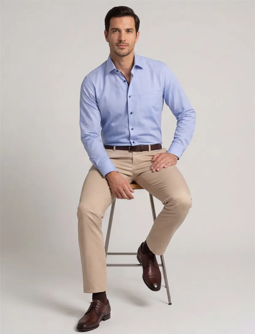 business overhemd Eterna Comfort Fit lichtblauw