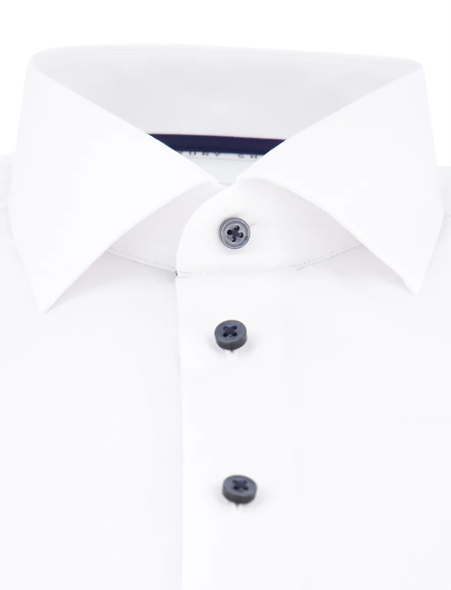 Eterna overhemd wit effen Modern Fit semi wide spread boord