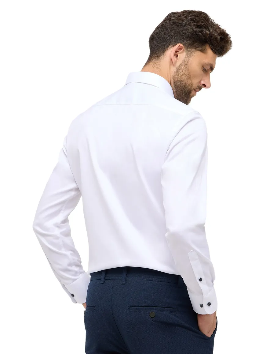 Eterna overhemd wit effen Modern Fit semi wide spread boord
