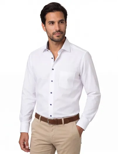 Eterna overhemd Eterna Modern Fit wit lange mouw