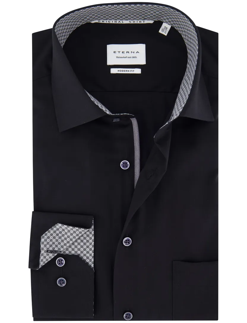 business overhemd Eterna Modern Fit zwart