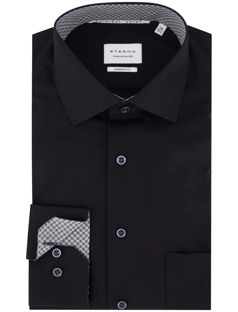 business overhemd Eterna Modern Fit zwart