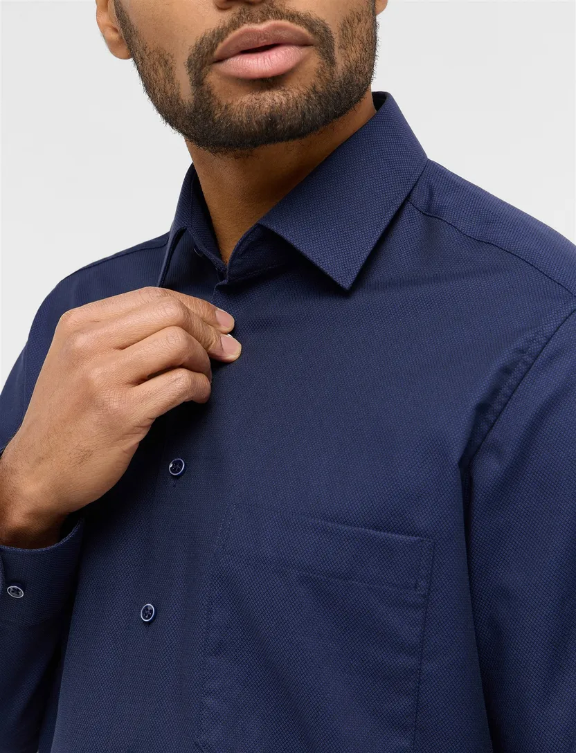 business overhemd Eterna wijde fit donkerblauw