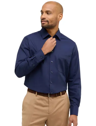 Eterna Eterna Comfort Fit business overhemd donkerblauw