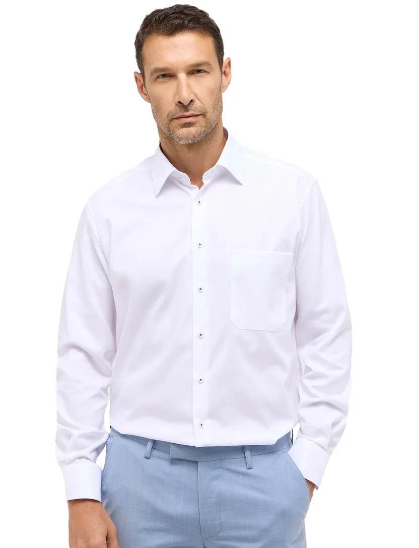 Eterna overhemd spierwit borstzak