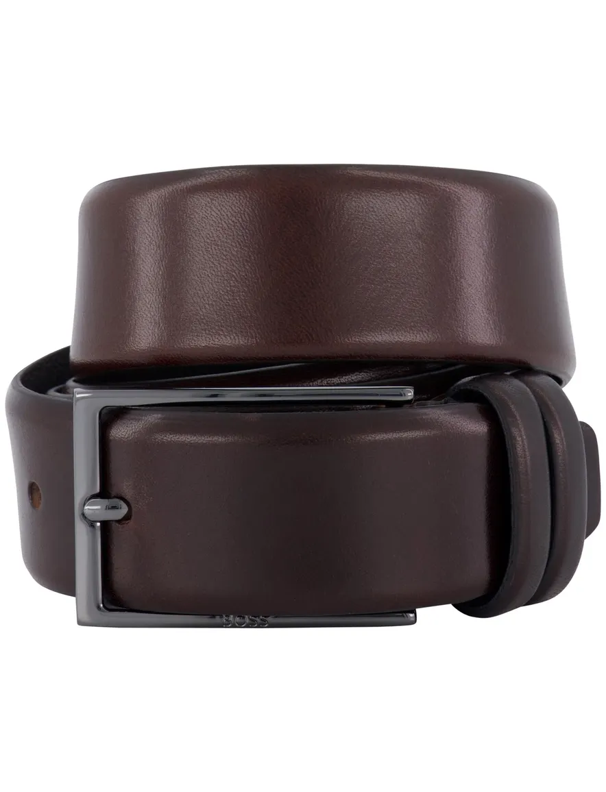 Hugo Boss Carmello riem donkerbruin effen
