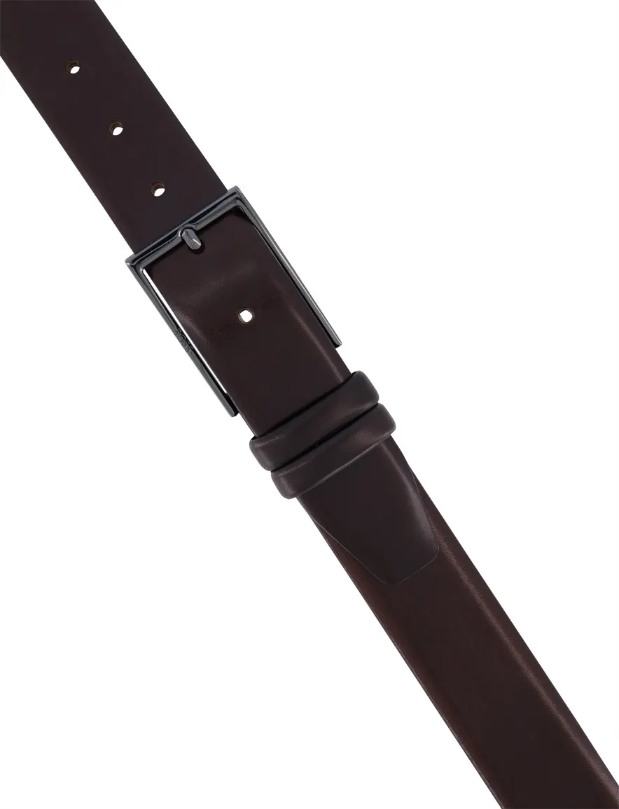 Hugo Boss Carmello riem donkerbruin effen
