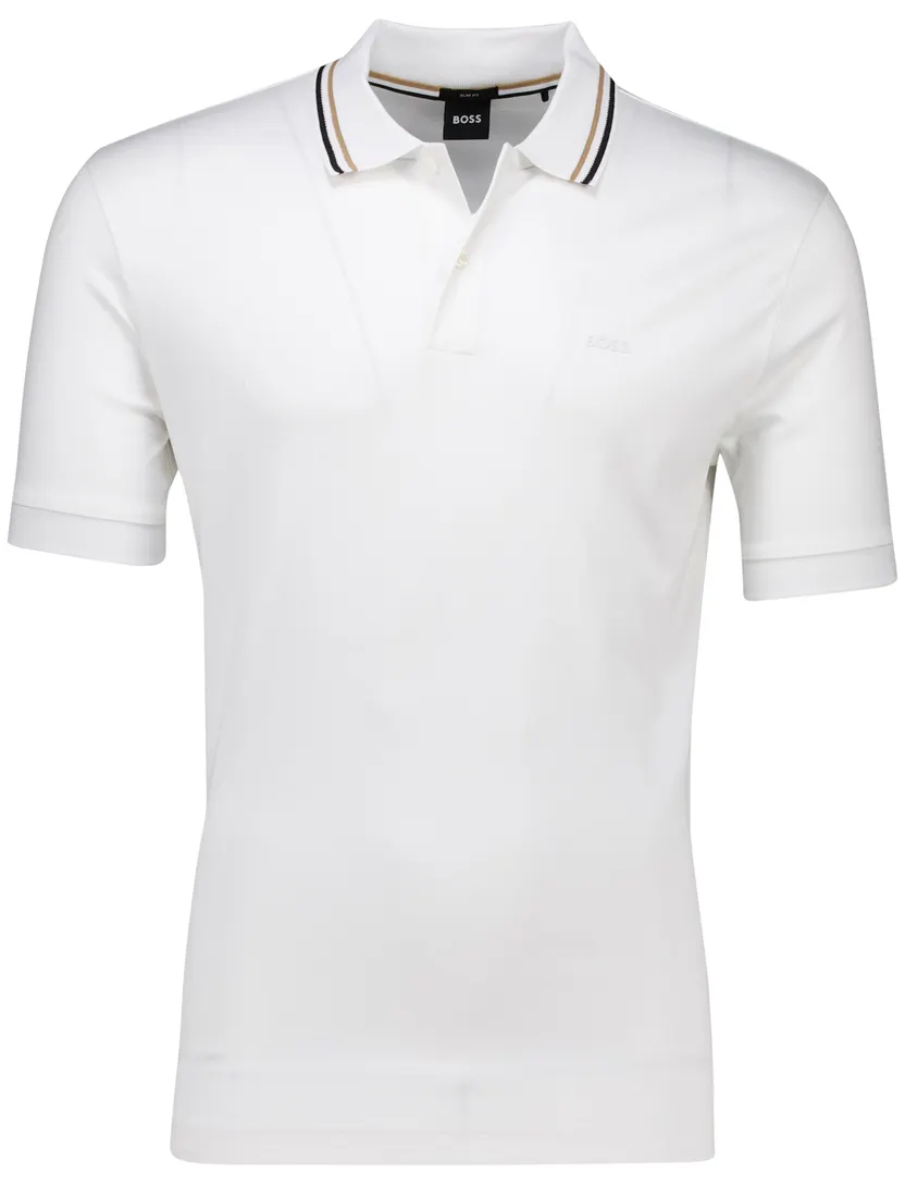 Hugo Boss polo wit White 2-knoops